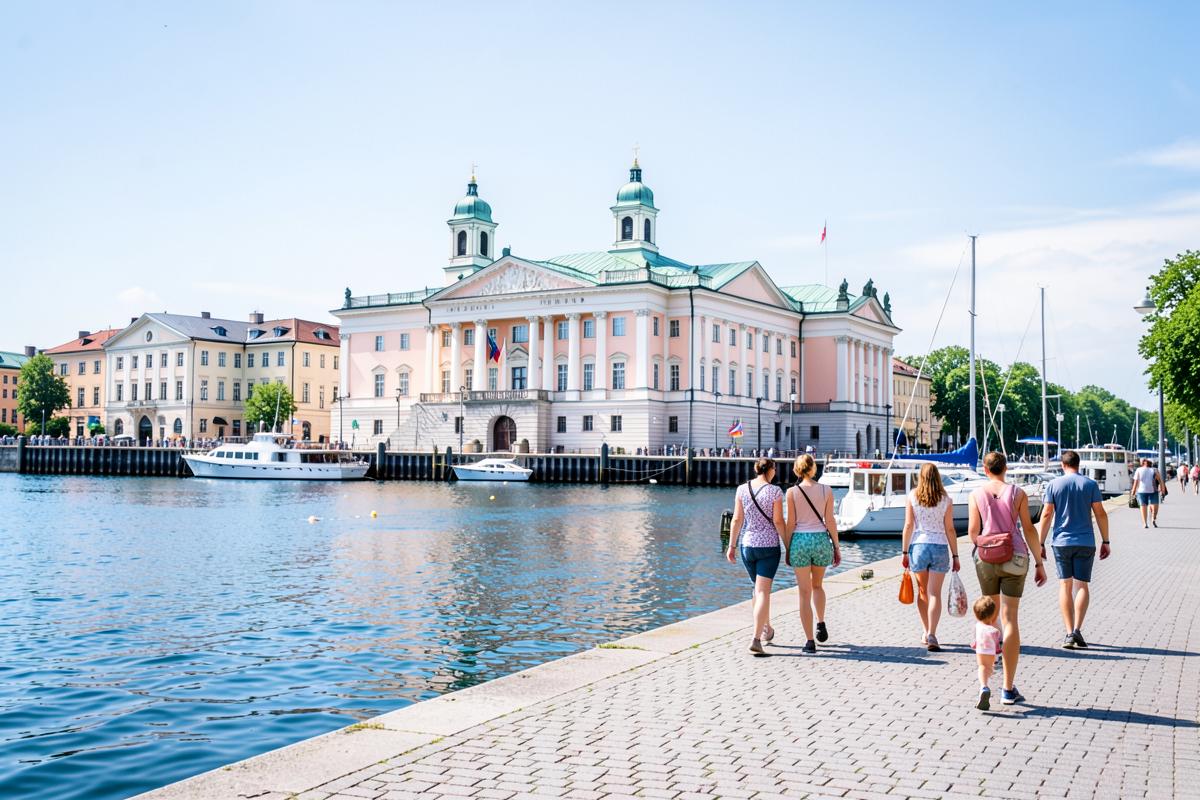 Marktplatz und Hafen von Helsinki mit Kathedrale im Hintergrund