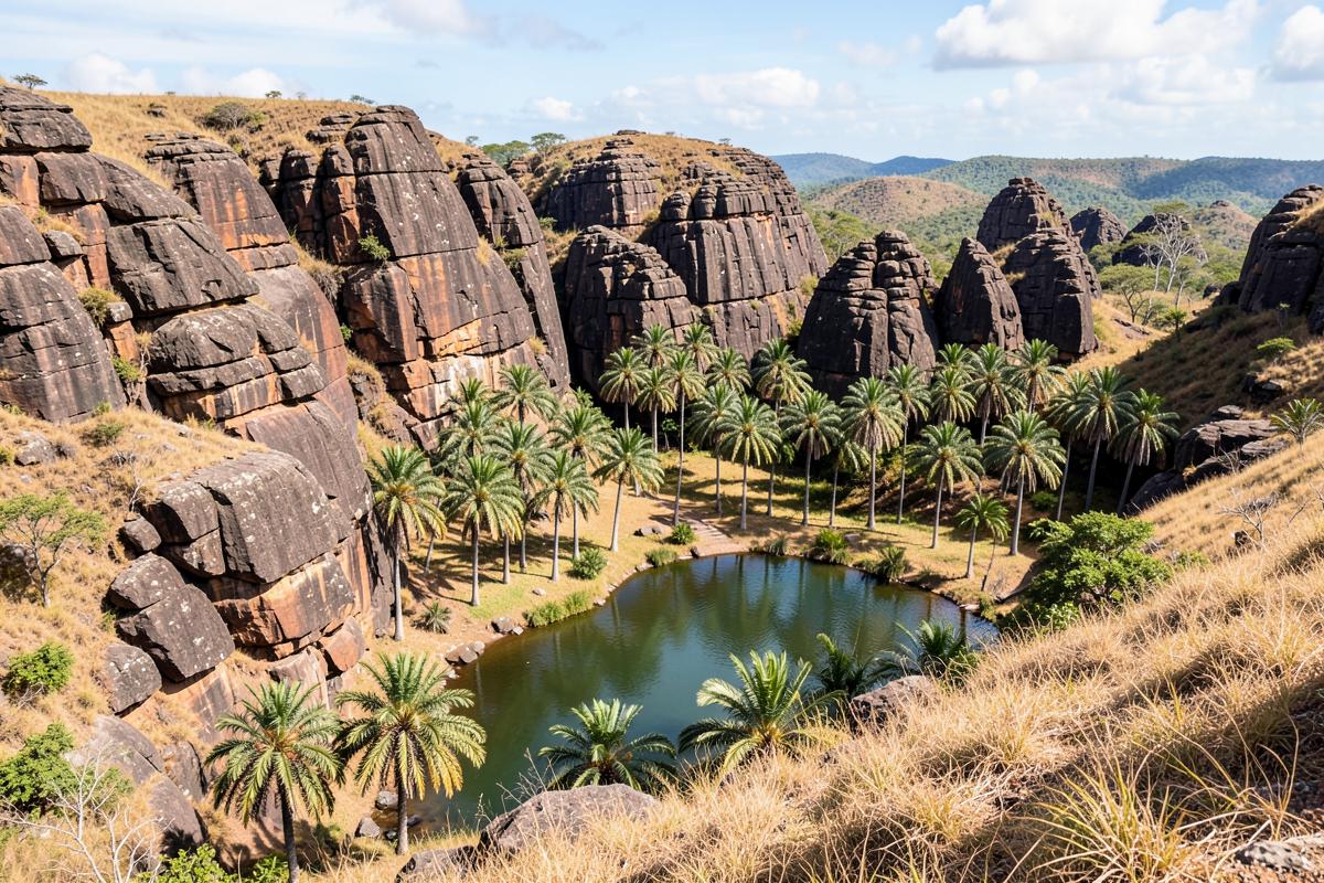 Sandsteinschluchten und Felsformationen im Isalo-Nationalpark