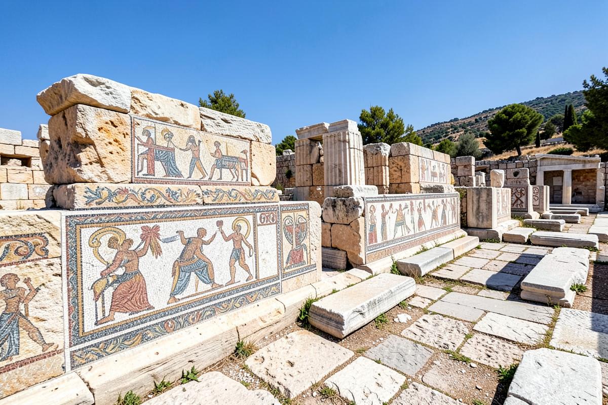 Antike Mosaiken im archäologischen Park von Paphos